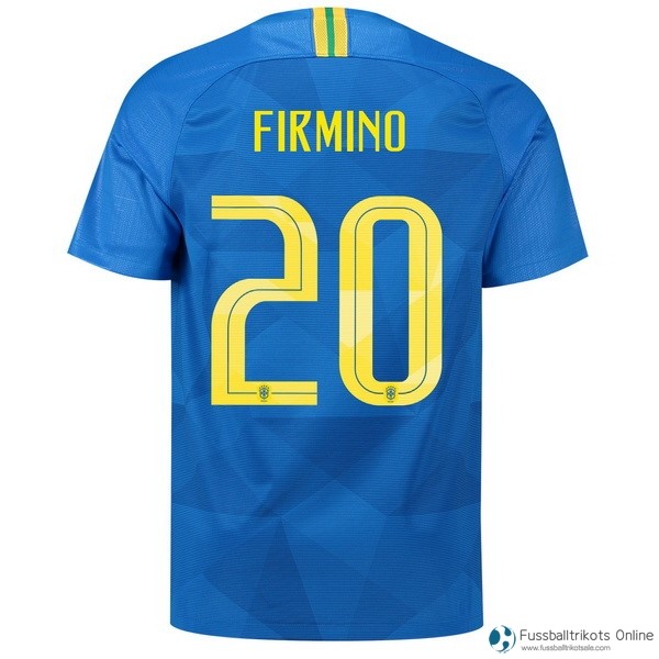 Brasilien Trikot Auswarts Firmino 2018 Blau Fussballtrikots Günstig